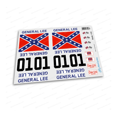 General Lee RC Car 1/10 10th Scale Duke of Hazzard Decals Stickers Full Kit Set Already Cut 