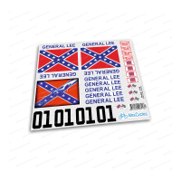 General Lee RC Car 1/16 16th Scale Duke of Hazzard Decals Stickers Full Kit Set Already Cut