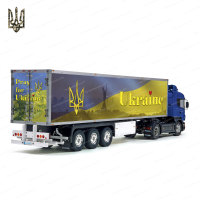 Ukraine Tamiya Patriotic UA Flag Pray for Ukraine 56319 56302 Trailer Reefer Semi Box Huge Side Stickers Decals Set
