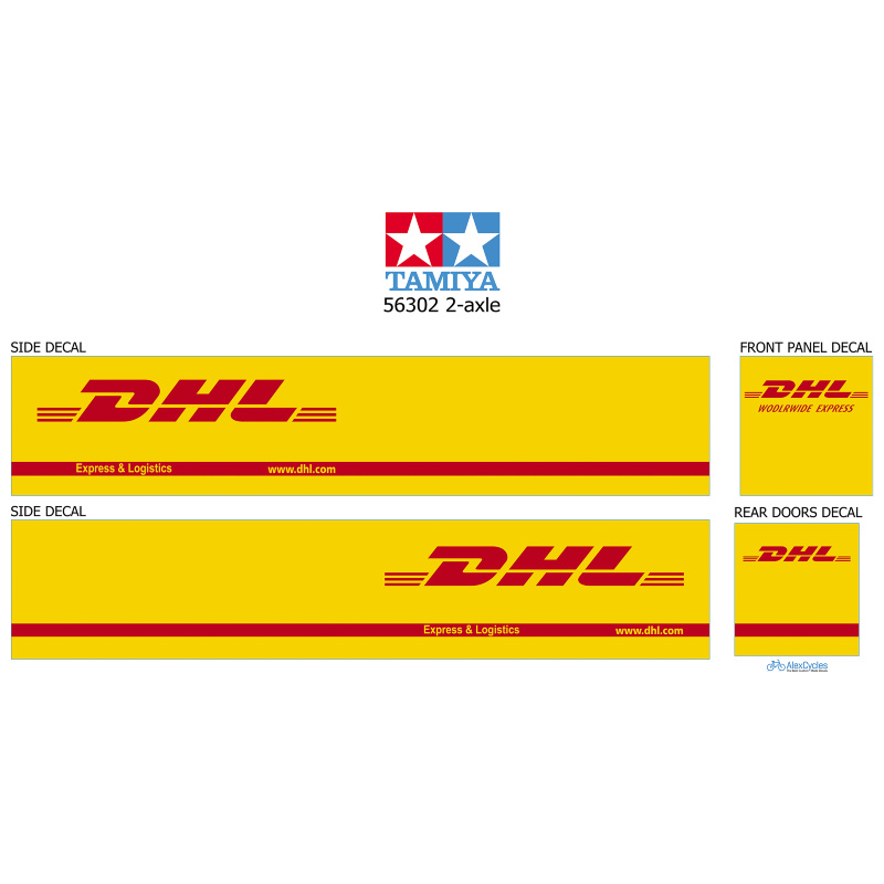 2 DHL stickers 300mm motorsport sponsor decal car van mini truck workshop