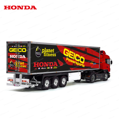 Tamiya 56319 56302 HONDA Geico Powersports Racing Team Trailer Reefer Semi Box Huge Side Stickers Decals Kit 