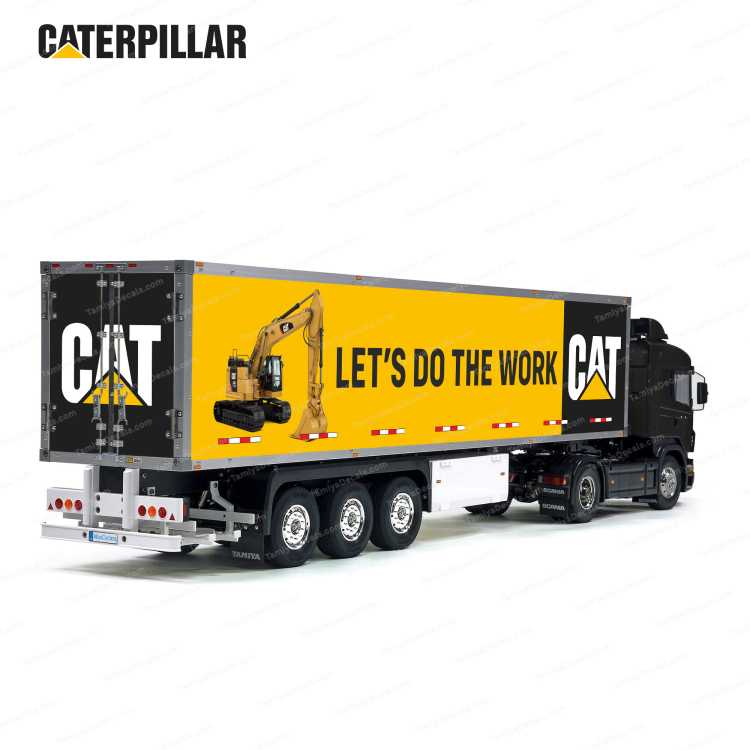 Tamiya 56319 56302 CAT Yellow Caterpillar Tractors Trailer Reefer Semi