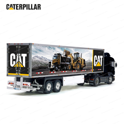 Tamiya 56319 56302 CAT Black Caterpillar Tractors Trailer Reefer Semi Box Huge Side Stickers Decals Kit 