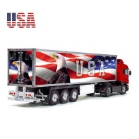 USA Patriotic Flag Tamiya 56319 56302 Eagle Reefer Semi Box Trailer Side Huge Decals Stickers Set