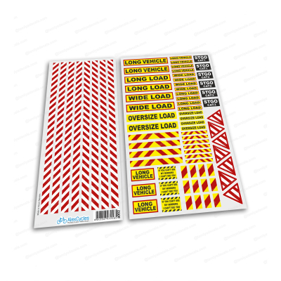 Tamiya Scania 1/14 Scale Truck Trailer 56319 56302 Warning Attention Safety Sign Decals Stickers Stripes 