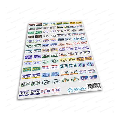 Tamiya 1/14 56318 56302 All 50 USA States License Plate High Quality Decals Stickers Kit 