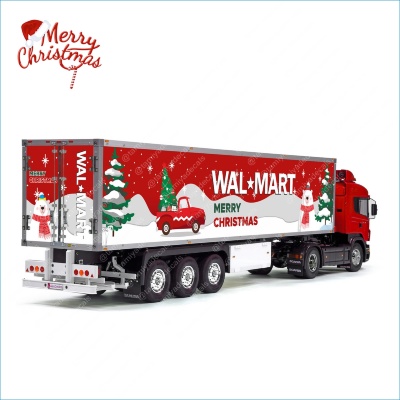 Tamiya 56319 56302 Walmart Wal-Mart Merry CHRISTMAS Happy New Year Trailer Reefer Semi Box Huge Side Decals Stickers Set 