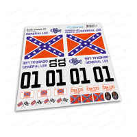 General Lee 1/8 8th Scale RC Car Popular Movie Duke of Hazzard Decals Stickers Full Kit Set Already Cut