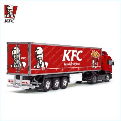 Tamiya 56319 56302 KFC RED Kentucky Fried Chicken Trailer Reefer Semi Box Huge Side Decals Stickers Kit 