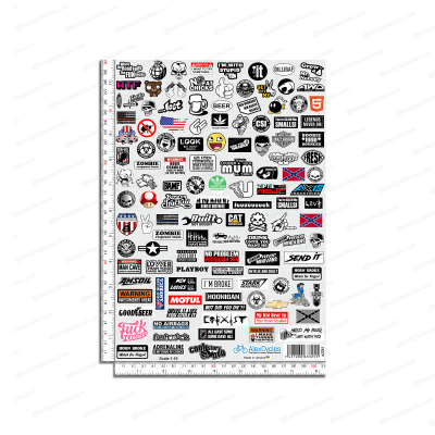 PD RC Decal Vinyl Sticker Sheet – Fits Traxxas 1/10 & 1/5 Scale Cars, Boats, Bikes